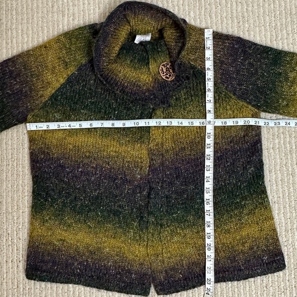 PBJ Sport Vintage Ombre Two Button Long Sleeve Cardigan Size Medium Women - Picture 11 of 11